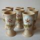 Old 8 mazagrans coffee service in stoneware with floral flower decoration 14 cm kitchen decor