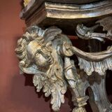 Italian Sculptural Silver Mecca Gilding Console Tables, Set of 2