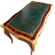 Marquetry and gilded bronze desk signed rinck in paris