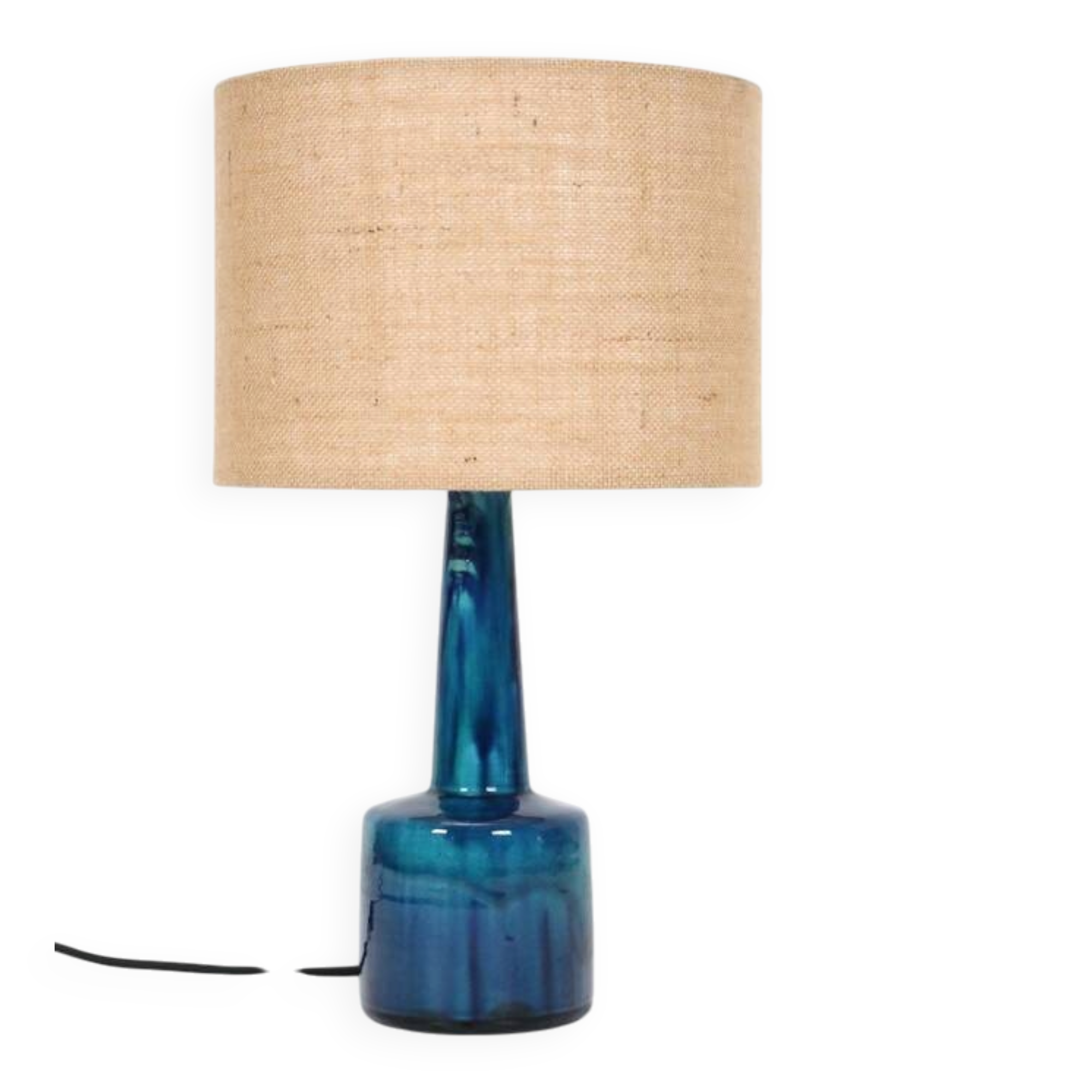 Rare Jørgen Holstein ceramic table lamp / mid-century Danish modern design / lamp / turquoise / 1960s / 1970s