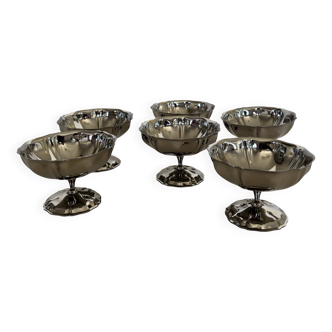 Set of 6 vintage stainless steel bowls
