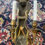 Pair of gilt bronze wall sconces with caryatid and Atlante decoration, 18th century.