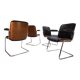 Set of 4 Martin Stoll Leather Dining/Conference Chairs by Professor Karl Dittert