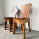 Paire de chaises brutalistes savoyardes en pin