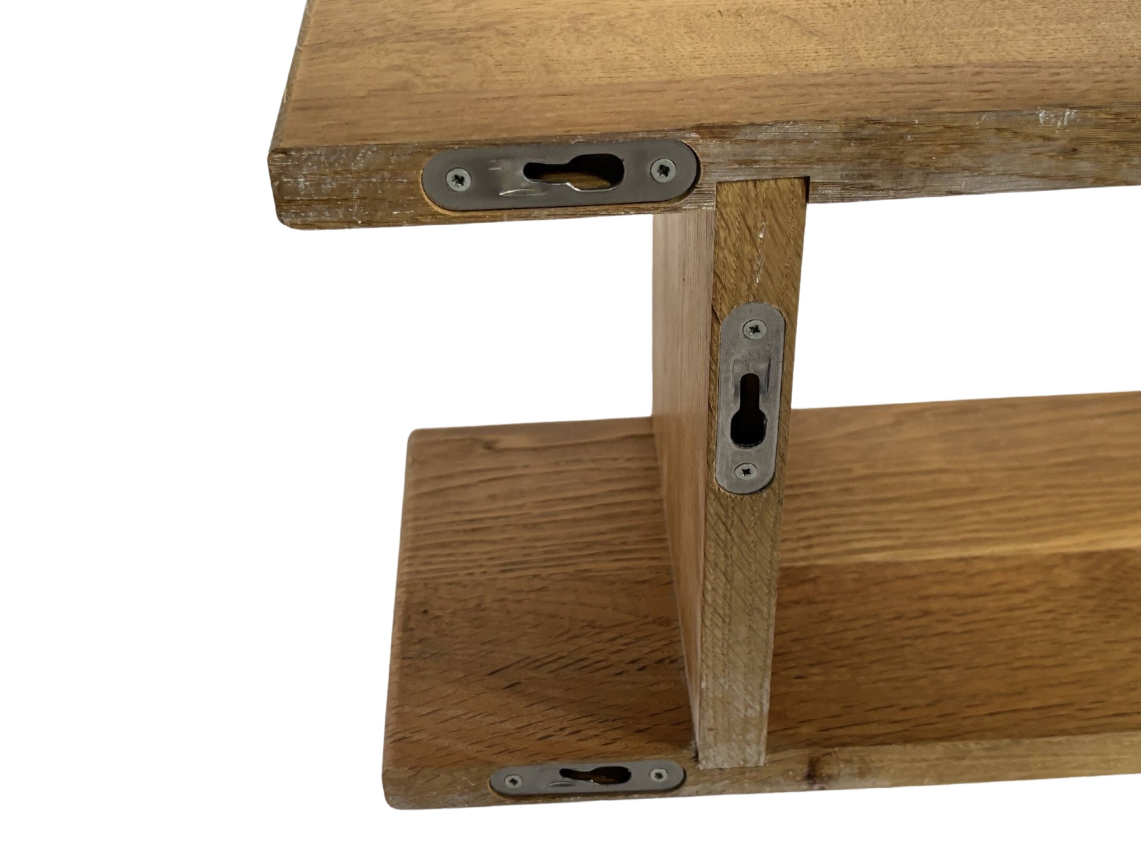 Vintage oak wall / book shelf 1970s wood minimalist design