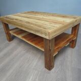 Rectangular raw wood coffee table