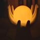 White ceramic hand lamp opaline ball 70s