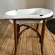 Old baby bean bathtub enamelled structure bent wood early twentieth century