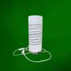 Vintage solid cylindrical lamp in white opal glass and brushed metal – postmodern design