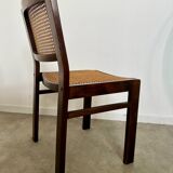 Lot 4 wooden and cane chairs Baumann design symphony model 70s vintage