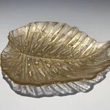 Leaf-shaped ashtray in Murano crystal