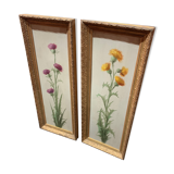 Pair of paint on still life wood