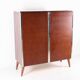 Petite armoire bois et chrome 