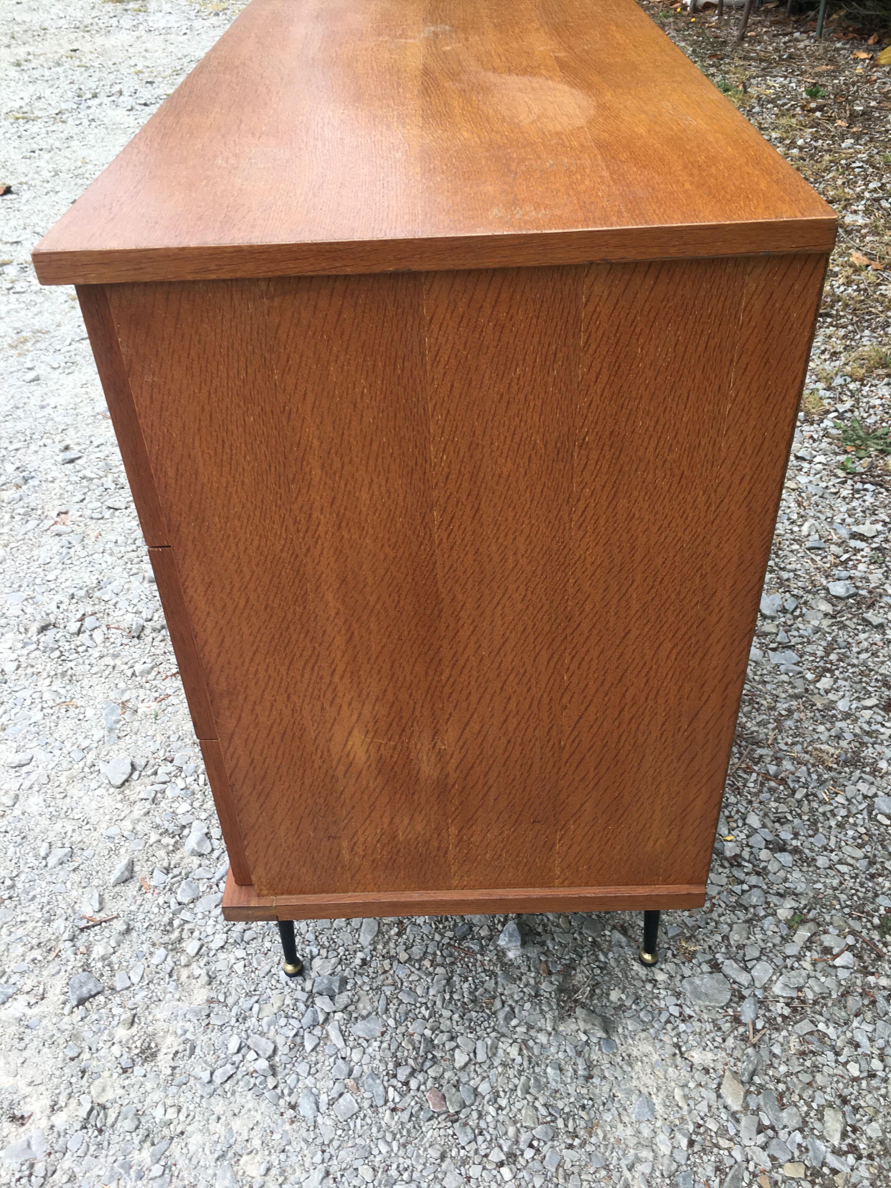 Chest of drawers vintage feet compass metal