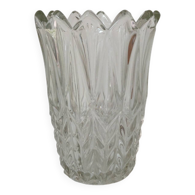 Vase en verre, motif ''épis de blé