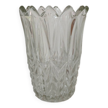 Vase en verre, motif "épis de blé"