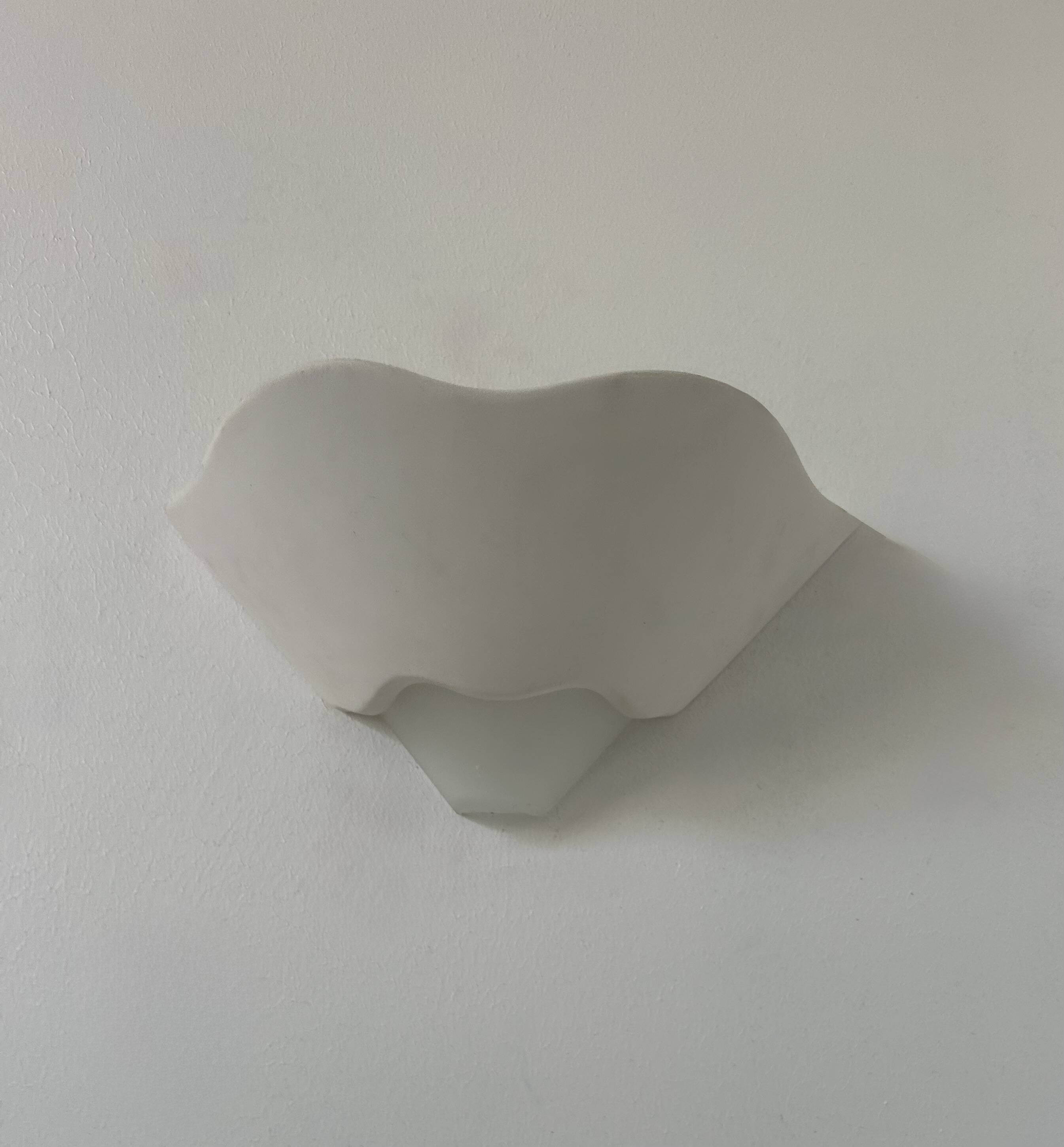 Pair of vintage wall lights, plaster and sandblasted glass, France 1970