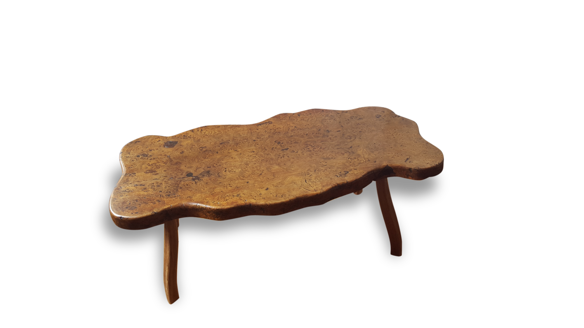 Table low 70s in solid wood tree trunk