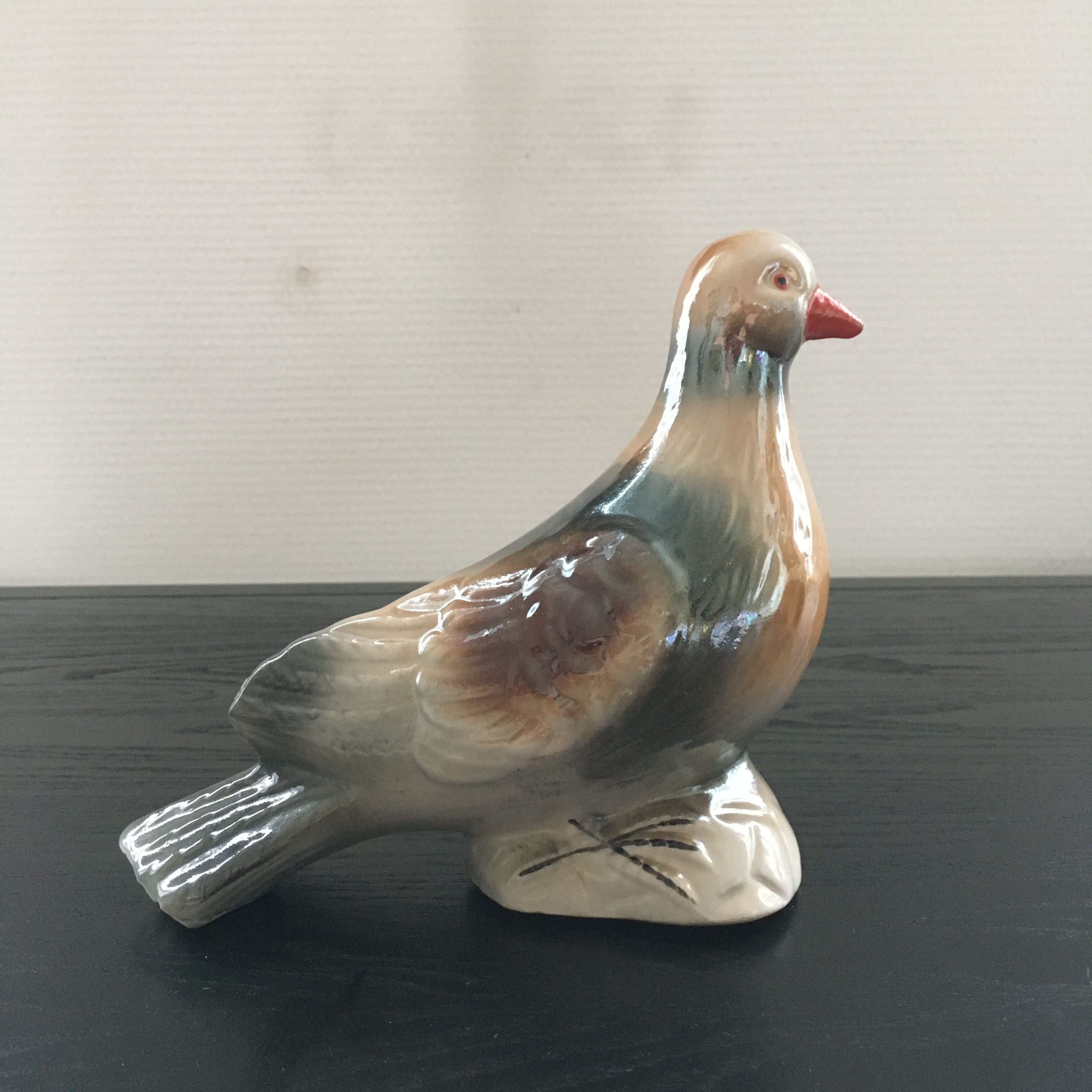 Oiseau céramique irisée