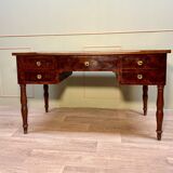 Flat Desk In Mahogany And Mahogany Feather Jacob Feet Louis Philippe Period XIX Eme Century