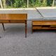 Vintage solid wood desk with removable secretary in colonial style from the 1960s.