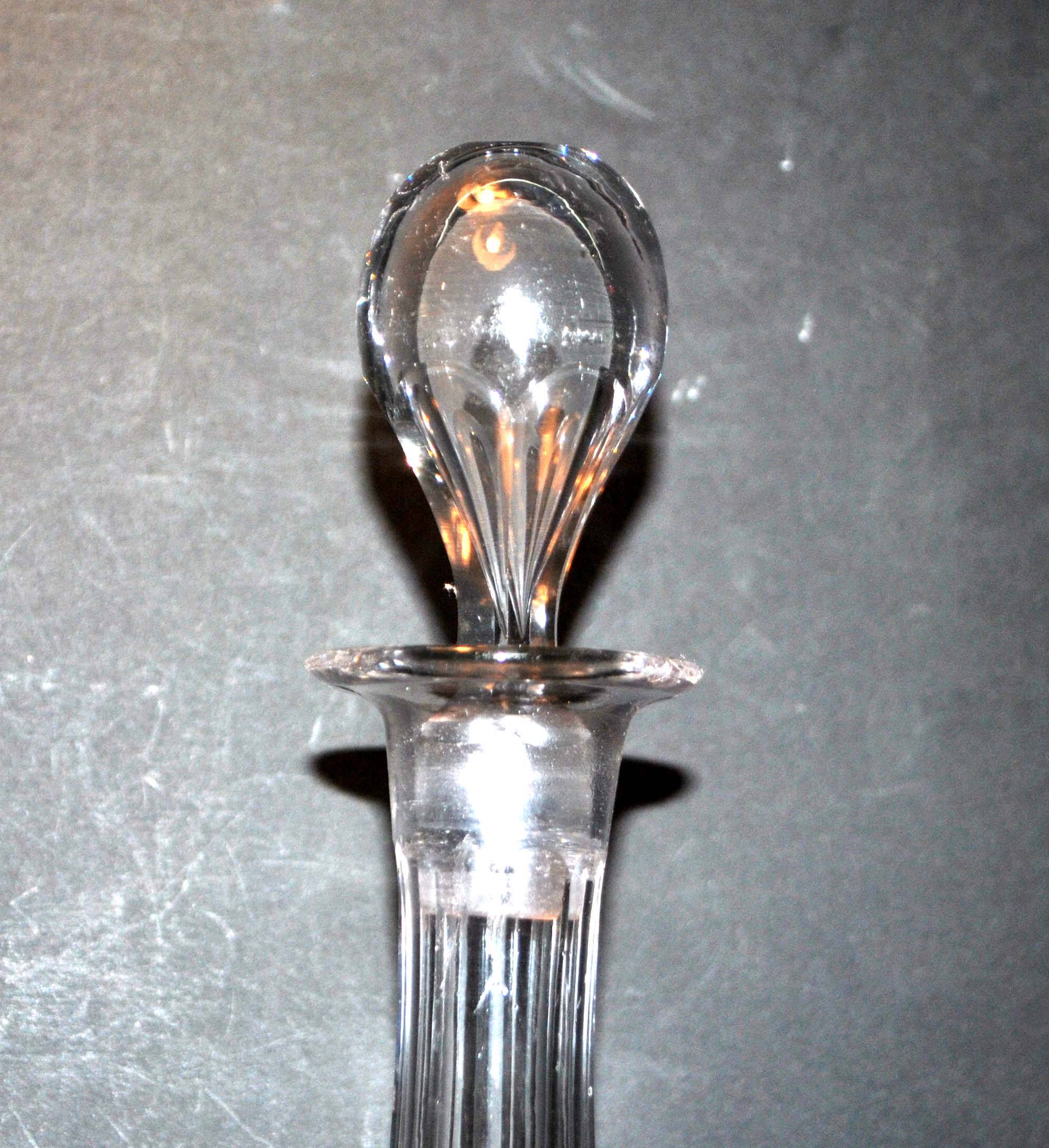 Old baccarat crystal carafe - 1907 catalog gondola shape with flat ribs 21cm