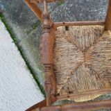 Provencal straw armchair in walnut
