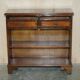 Vintage Low Bevan Funnell Library in Flamed Mahogany with Two Drawers