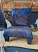 Coussin et son repose pied phoenix bleu