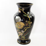 Art Nouveau vase in gold and silver enamelled glass hand painted