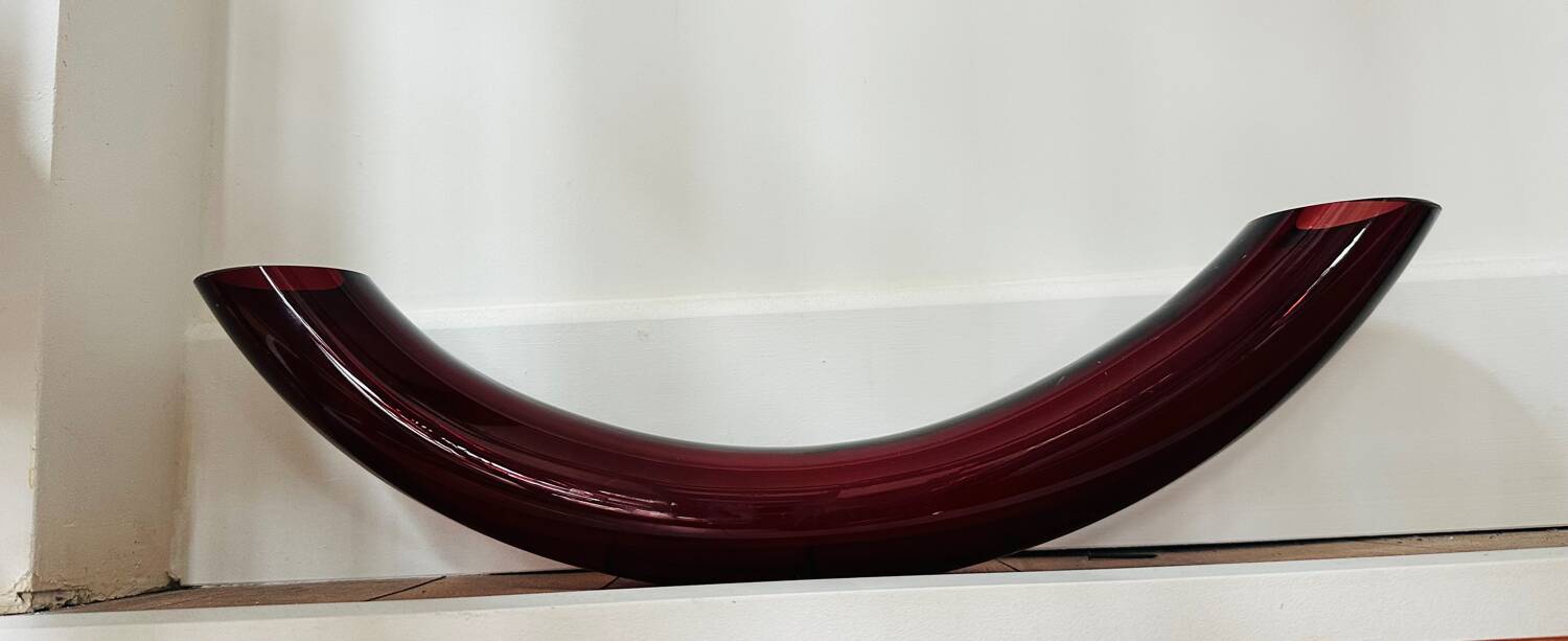Vintage Murano vase with a red bow