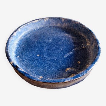 Patinated Blue Stoneware Dish