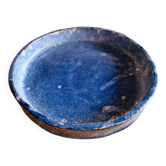 Patinated Blue Stoneware Dish