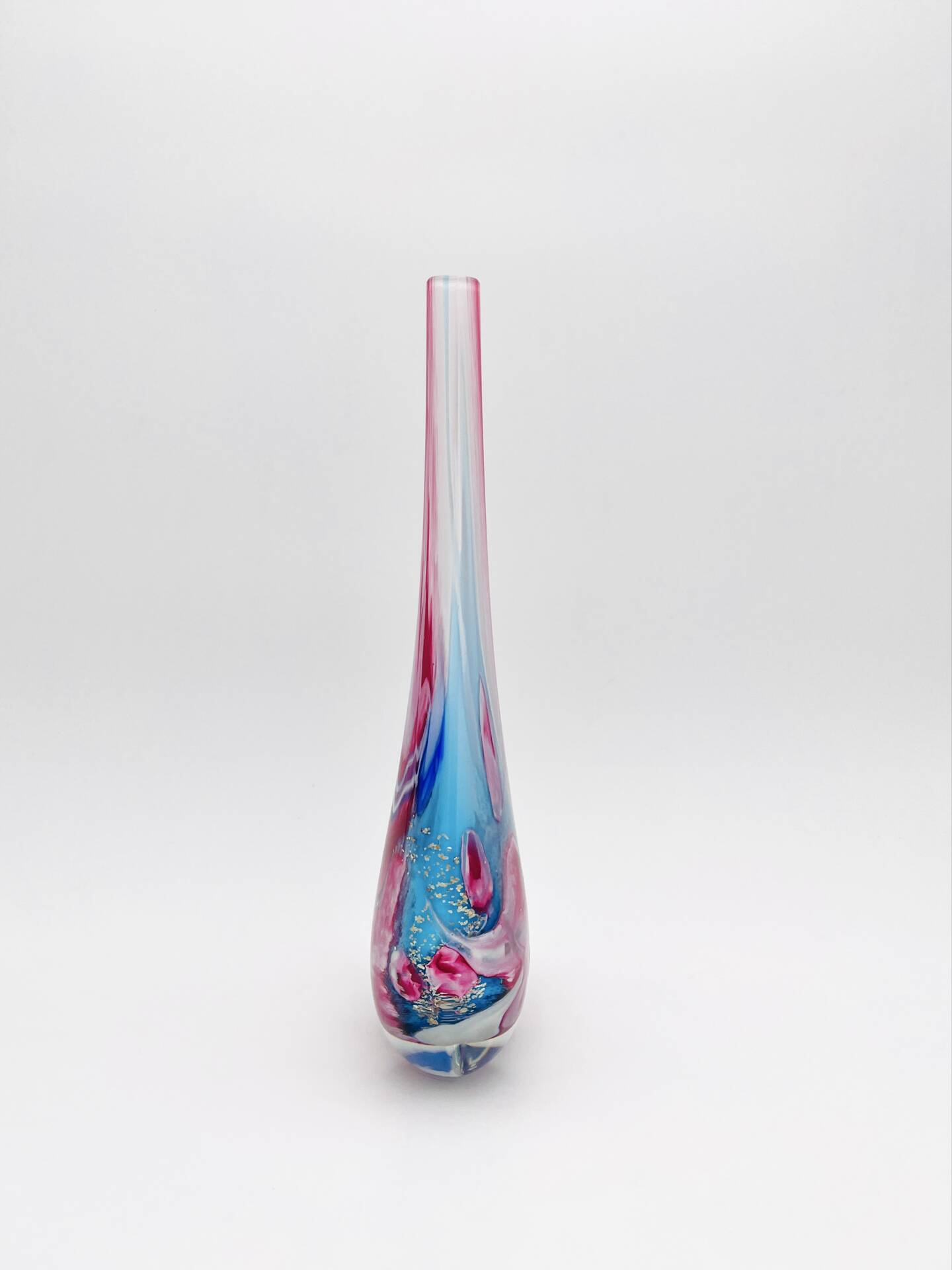 Oball Murano Vase - Sommerso - 24k Gold - Labeled - H30cm/1.17kg