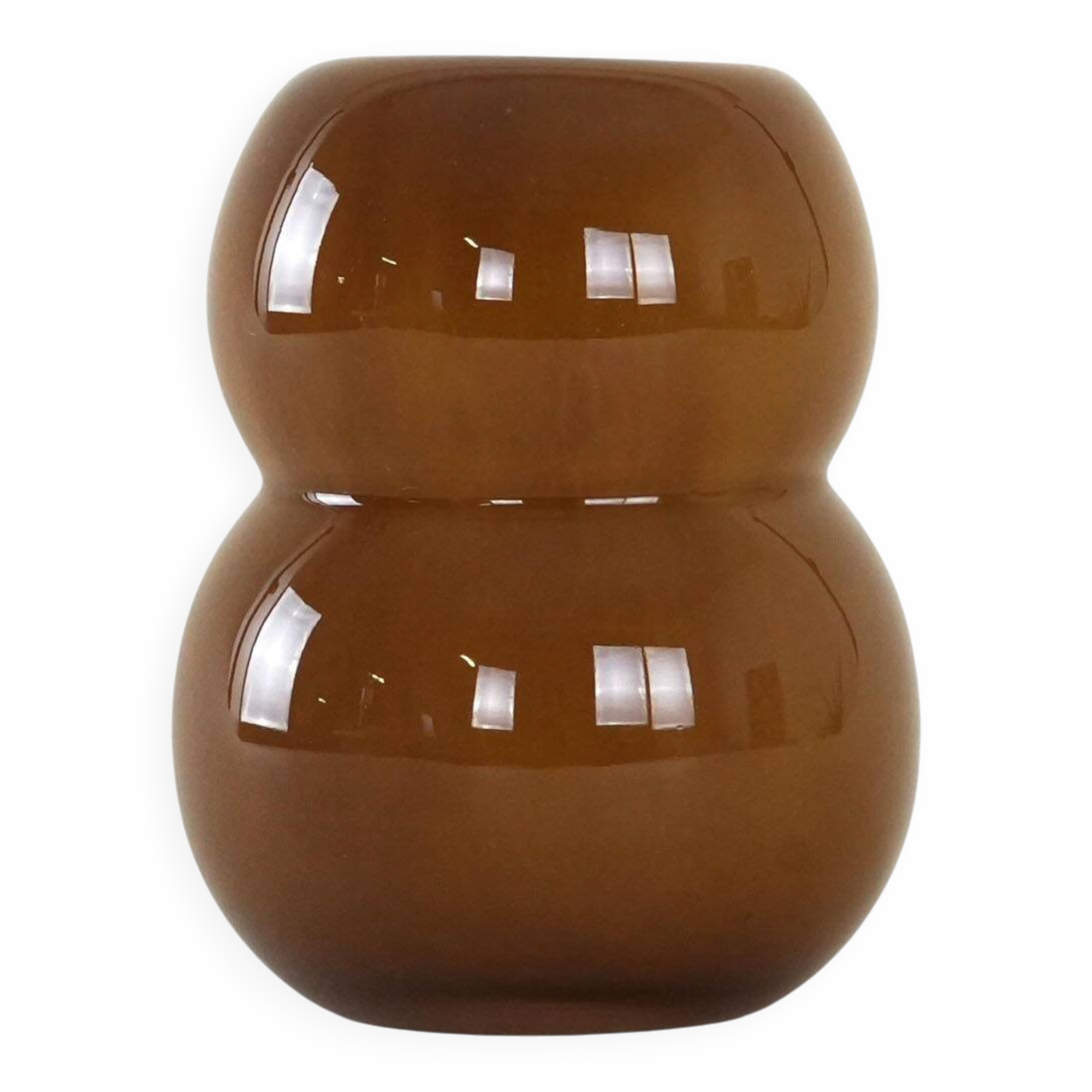 Caramel glass vase, Danish design, 1960s, made in Denmark