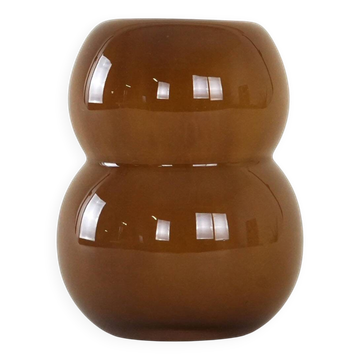 Caramel glass vase, Danish design, 1960s, made in Denmark