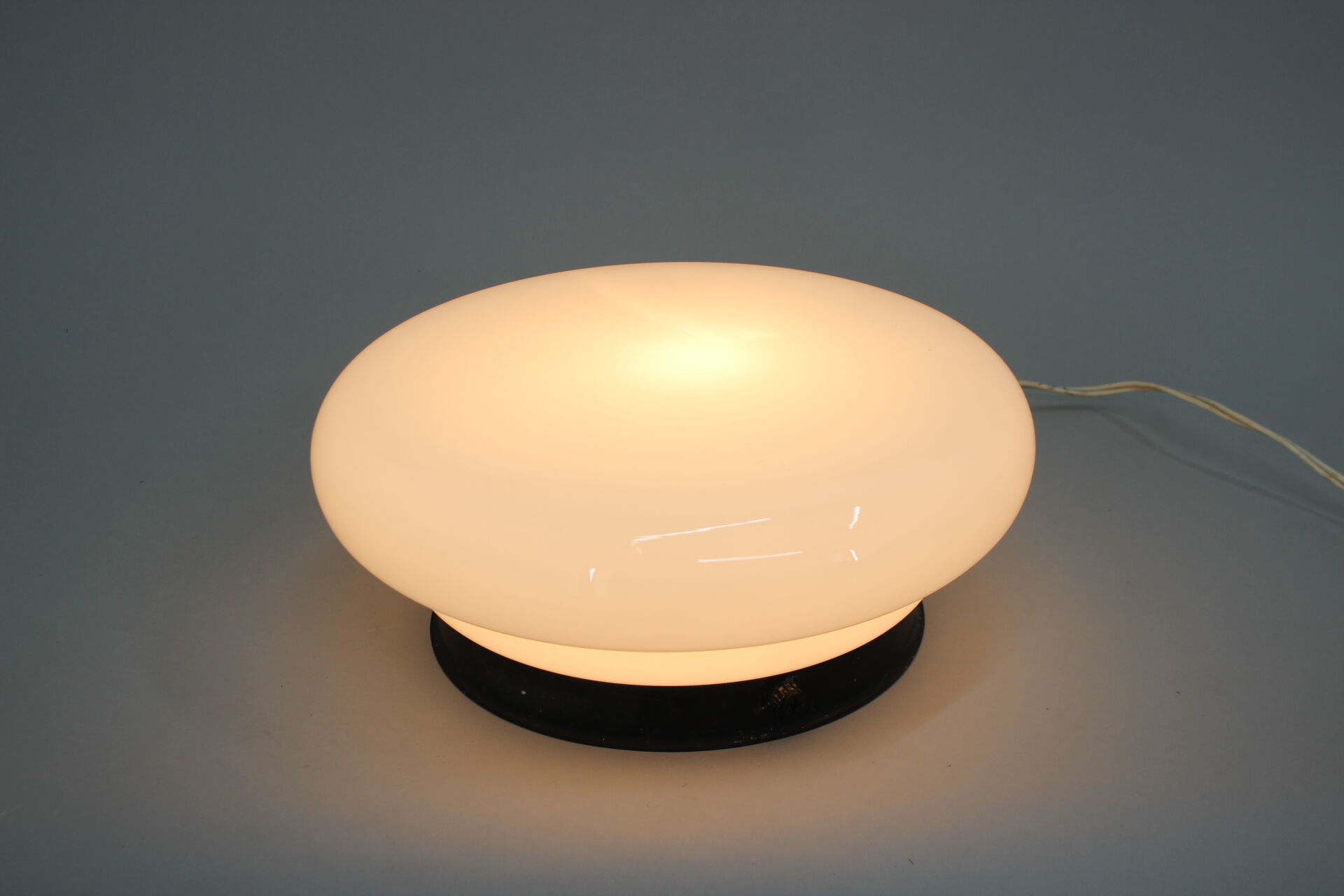 Glass flush mount light czechoslovakia, 1970