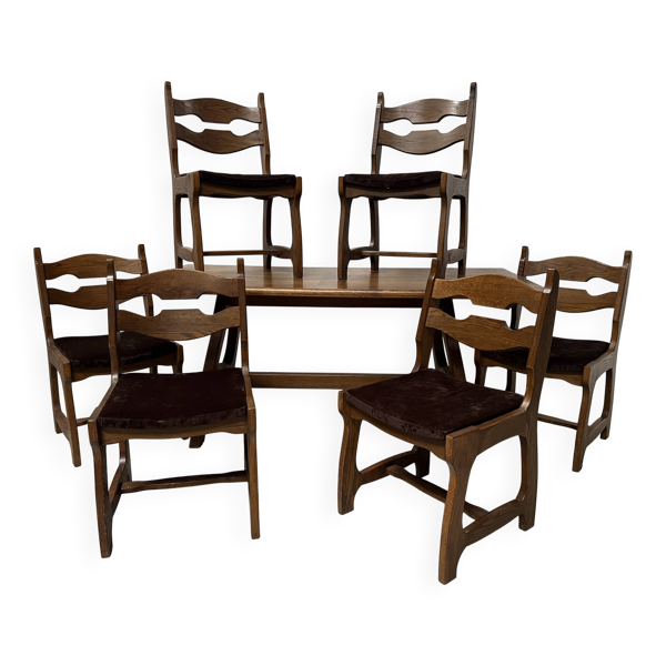 Table et chaises brutalistes, XXème siècle