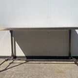 Rectangular bronze and marble coffee table