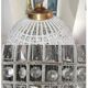 Spherical pendant light with crystal tassels and seed beads / vintage.