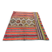 Kilim turc en laine orange neutre
