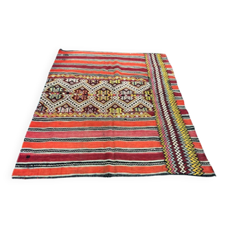 Neutral Orange Turkish Wool Kilim