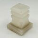 Bougeoir vintage en onyx sculpté, design architectural à gradins