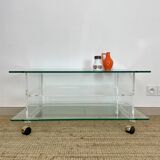 Glass and plexiglass coffee table