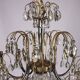 Antique brass and crystal chandelier, Italy, 1930s-40s.