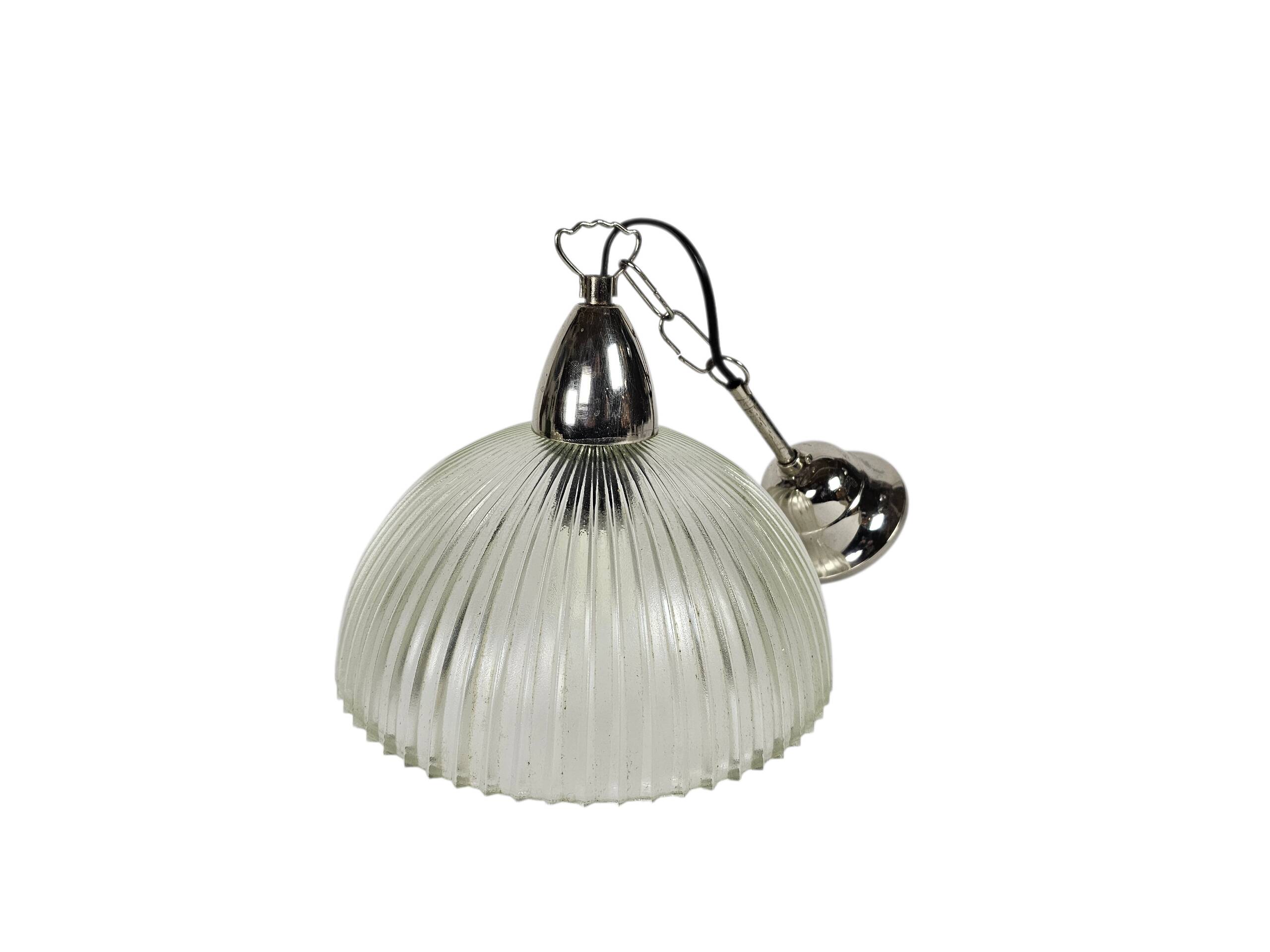 Massive Prisma pendant lamp, ribbed glass, Belgium, 1970s