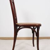 Ancienne chaise de bistrot en cannage, estampillée fischel