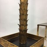 Lampadaire des années 70 forme palmier métal doré