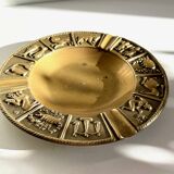 CENDRIER Signes du Zodiaque BRONZE Vintage