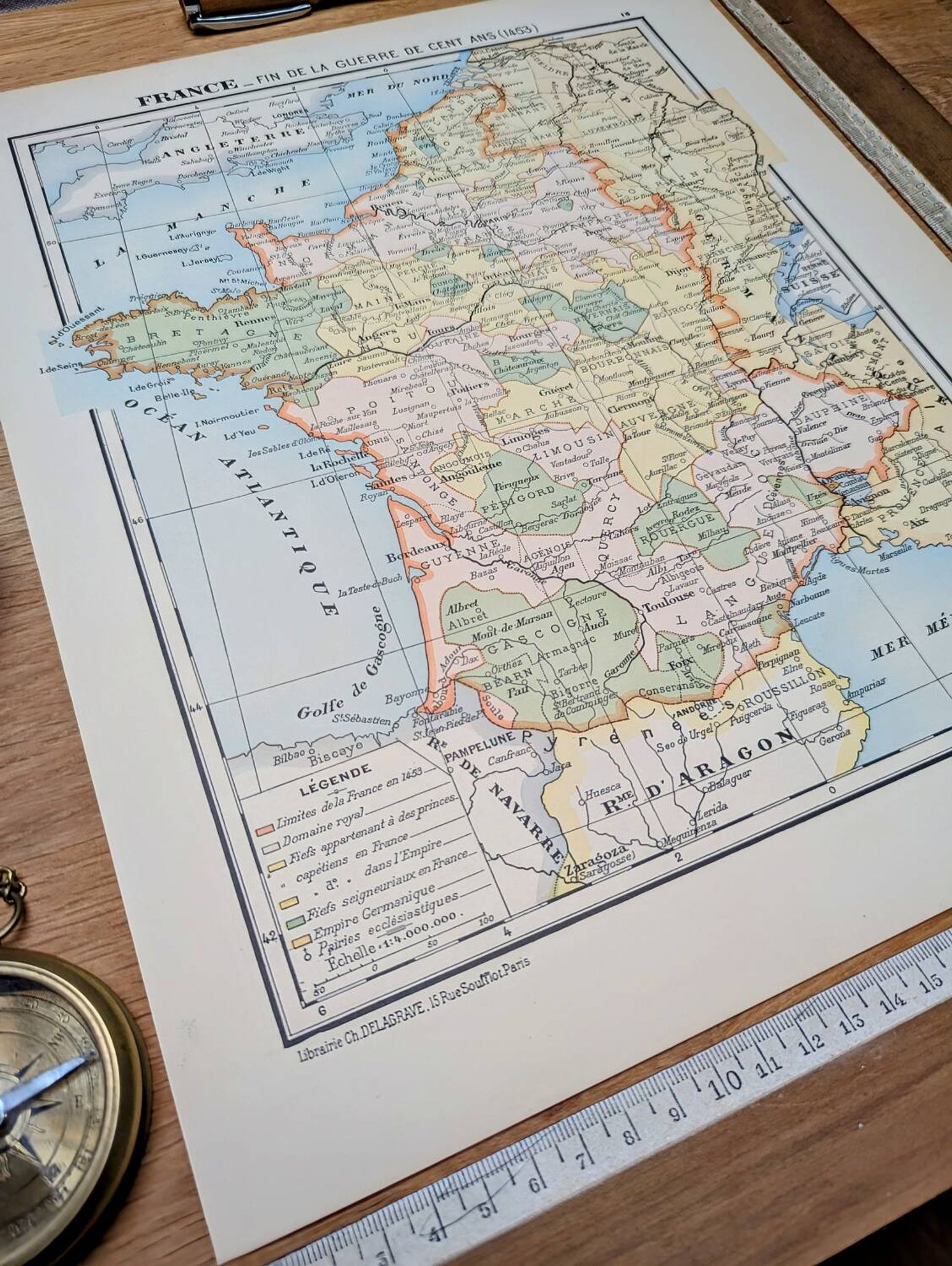 Printed in 1900, France in 1453. Original Authentic Vintage.